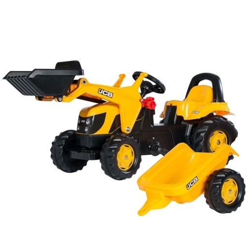 Rolly Toys 023837 - Rolly Toys Rolly Toys rollyKid JCB traptrekker met voorlader en aanhanger. - Rolly Toys 023837