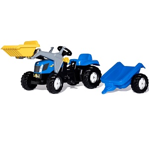 Rolly Toys RollyKid traptractor New Holland T7040 met voorlader en kar