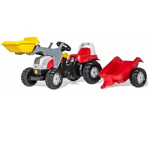 Rolly Toys rollykid Steyr 6165 CVT met voorlader en aanhanger