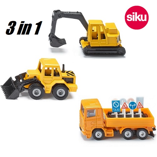 Siku 08AAN1 - Siku aanbieding 3 wegenbouw voertuigen (0801, 0802, 1322)