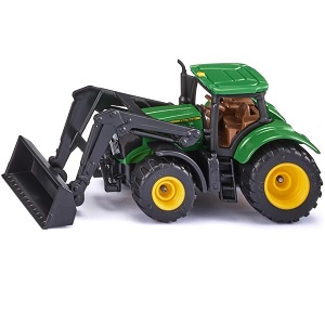 Siku 1395 - Siku 1395 John Deere 6215R tractor met frontlader