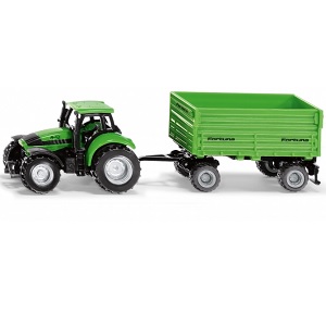 Siku 1606 - Siku 1606 Deutz-Fahr tractor met Fortuna aanhanger