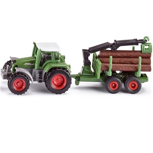 siku 1645 - Siku 1645 Fendt tractor met bomenaanhanger en boomstammetjes