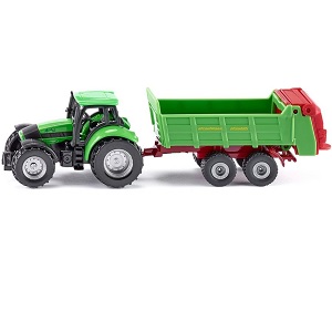 siku 1673 - Siku 1673 Deutz-Fahr Agrotron tractor met universele mestverspreider