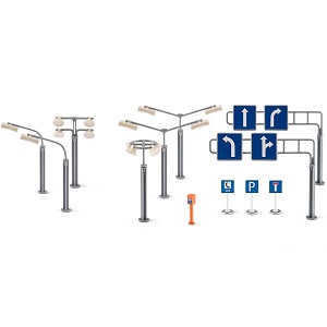 Siku 5594 - Siku World 5594 verkeersborden en lantaarnpalen